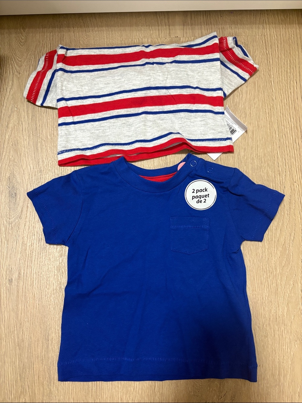 Kids 2-Pack Short Sleeve Tee Set - Blue & Red Stripe
